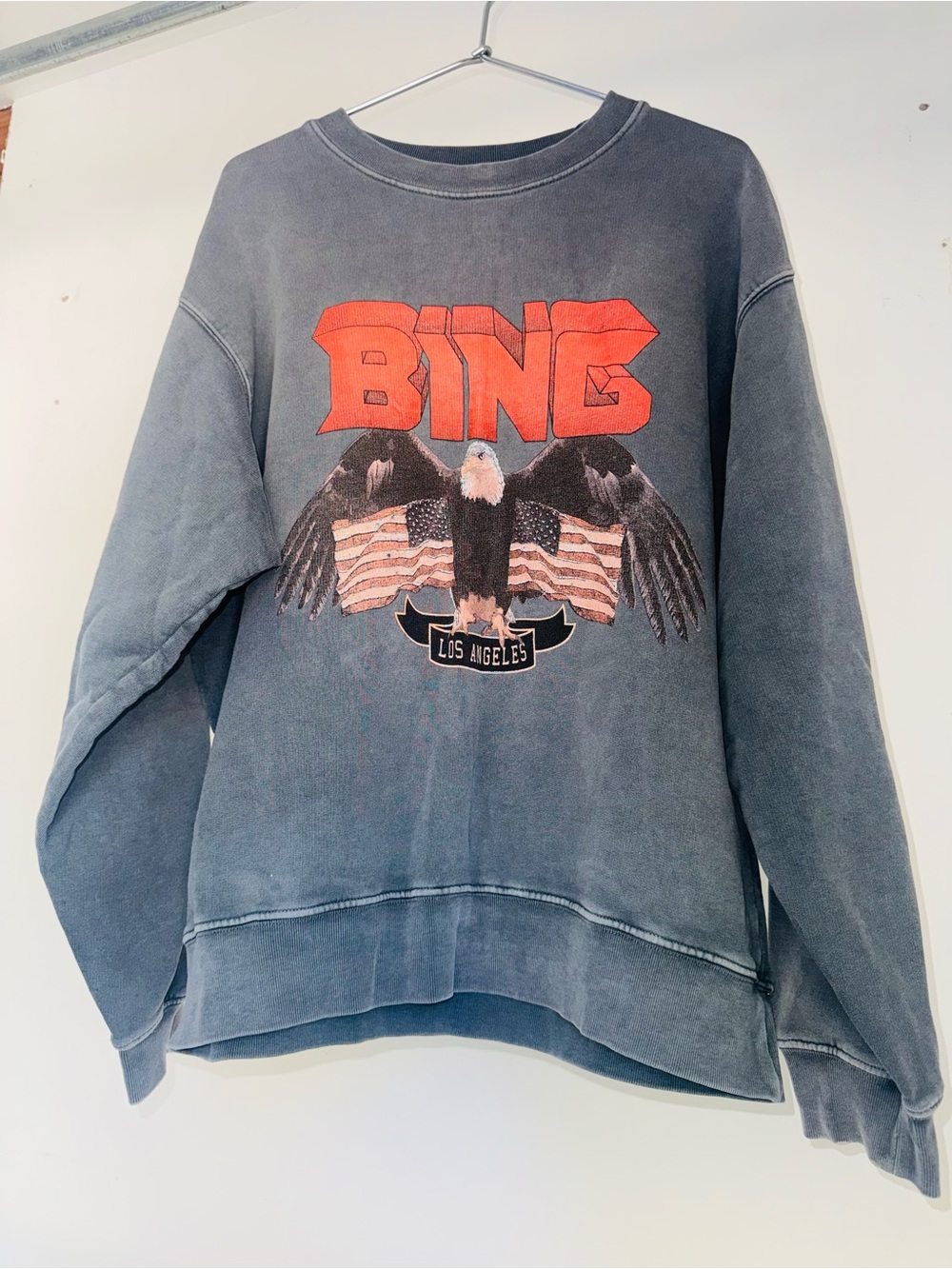 Anine Bing Heather Gray Crewneck Sweatshirt